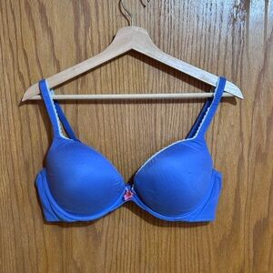 Victoria's Secret Body by Victoria Blue Bra with Pink Accent Sz 38C